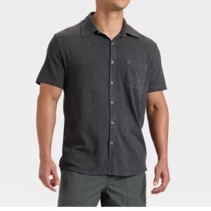 Goodfellow & Co Charcoal Casual Short Sleeve Button Down Shirt L